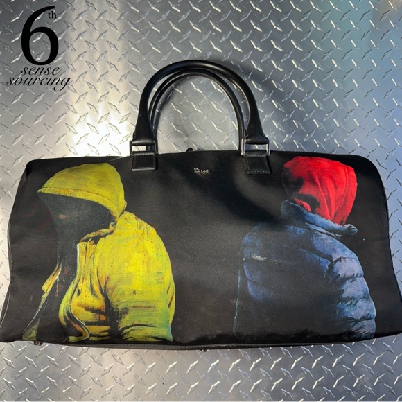 Dior Homme x Francois Bard 2017 Graphic Duffle Bag in Black